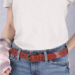 Timberland Women's Belt Oval Buckle Genuine Leather Casual Jean Brown Sz…